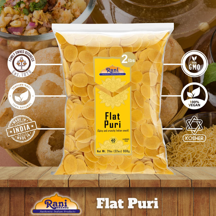 Rani Pani Puri Coins 32oz (2lbs) 907g, Bulk Pack 330-335 Coins ~ Uncooked, Microwaveable wheat and Semolina Coins ~ All Natural | Vegan | NON-GMO | Kosher