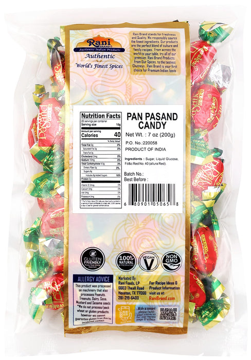 Rani Pan Pasand Candy 7oz (200g) Individually Wrapped ~ Indian Tasty Treats | Vegan | Gluten Friendly | NON-GMO | Indian Origin