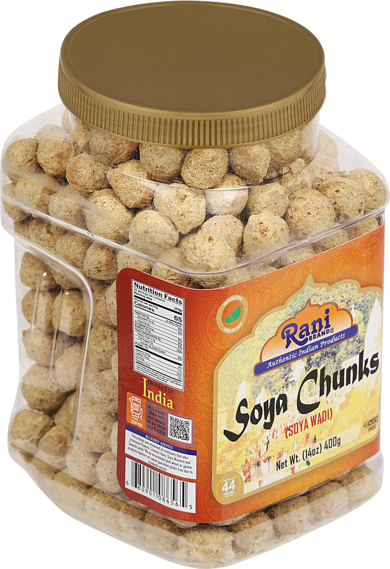Rani Soya Chunks Nuggets (High Protien) Vadi 14oz (400g) ~ All Natural, Salt-Free | Vegan | Kosher | No Colors | Gluten Friendly | Meat Alternate Substitute