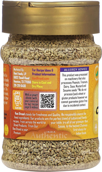 Rani Ajwain Seeds (Carom Bishops Weed) Spice Whole 3oz (85g) PET Jar ~ All Natural | Vegan | Gluten Friendly | NON-GMO | Indian Origin