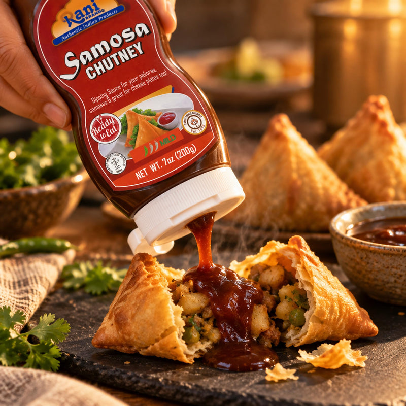 Rani Samosa Chutney (Sweet, Sour & Spicy Dipping Sauce) 7oz (200g) Glass Jar, Ready to eat, Vegan ~ Gluten Free | NON-GMO | Kosher | No Colors | Indian Origin