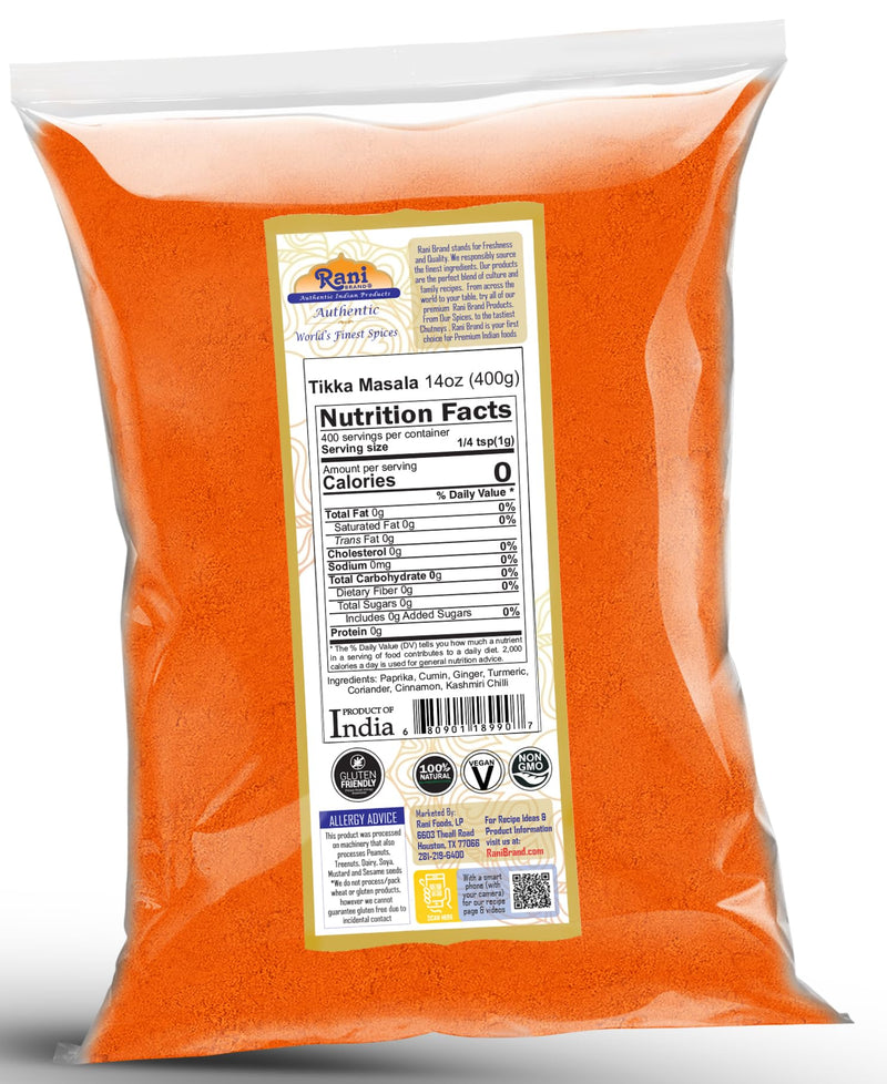 Rani Tikka Masala Indian 7-Spice Blend 14oz (400g) ~ All Natural, Salt-Free | Vegan | No Colors | Gluten Friendly | NON-GMO | Kosher