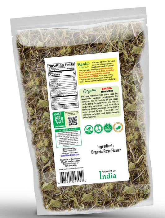 Rani Organic Bacopa Monnieri (Waterhyssop) 7oz (200g) ~ All Natural | No Color | Gluten Friendly | Vegan | Non-GMO | Kosher | No Salt or fillers | Indian Origin | USDA Organic Certified