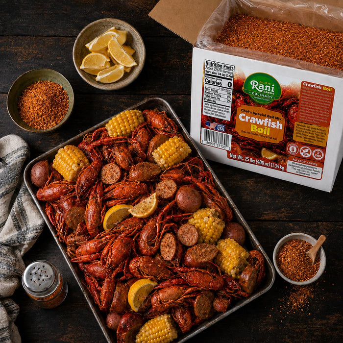 Rani Crawfish Boil (Extra Hot Crawfish, Shrimp & Crab Boil) 400oz (25lbs) 11.34kg Bulk Box ~ Gluten Free | NON-GMO | Kosher | Vegan | Product of USA
