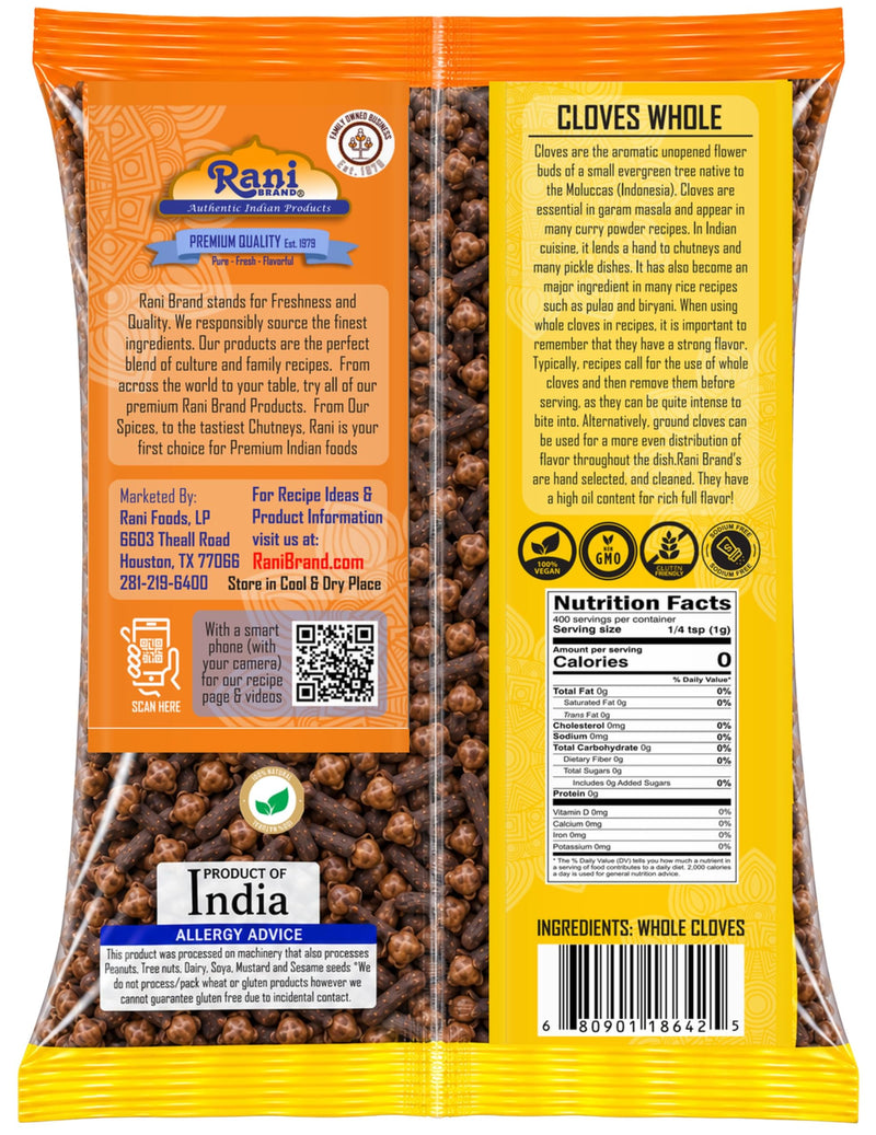 Rani Cloves Whole (Laung) 14oz (400g) Great for Food, Tea, Pomander Balls and Potpourri, Hand Selected, Spice ~ All Natural | NON-GMO | Kosher | Vegan