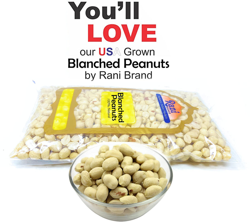 Rani Peanuts Skinless (Blanched, Uncooked) 28oz (800g) ~ All Natural | Vegan | Gluten Friendly | Kosher | Fresh Product of USA ~ Spanish Grade Groundnuts