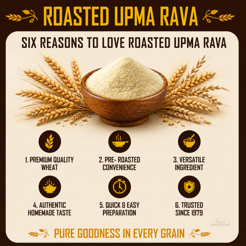 Rani Roasted Upma Rava 64oz (4lbs) 1.81kg Bulk ~ All Natural | Vegan | NON-GMO | Kosher | Indian Origin