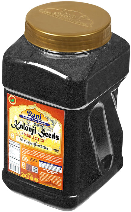 Rani Kalonji Seeds Whole (Black Seed, Black Cumin) Spice 80oz (5lbs) 2.27kg Bulk PET Jar ~ All Natural | Gluten Friendly | NON-GMO | Kosher | Vegan