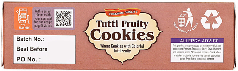 Rani Tutti Fruity Cookies (Wheat Cookies with Colorful Tutti Fruity) 14oz (400g) Premium Quality Indian Cookies ~ All Natural | Vegan | Non-GMO | Indian Origin