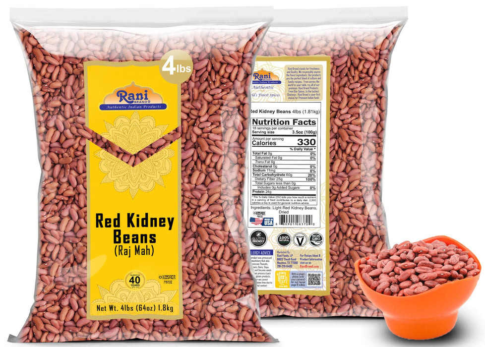 Rani Red Kidney Beans, Light 64oz (4lbs) 1.81kg Bulk ~ All Natural | Vegan | Gluten Friendly | NON-GMO | Kosher | Raj Mah