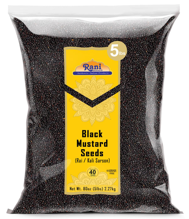 Rani Black Mustard Seeds Whole Spice (Kali Rai) 80oz (5lbs) 2.27kg Bulk ~ All Natural | Gluten Friendly | NON-GMO | Kosher | Vegan | Indian Origin