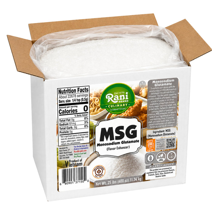 Rani MSG (Monosodium Glutamate) 400oz (25lbs) 11.34kg Bulk Box ~ Gluten Free | NON-GMO | Kosher | Vegan | Product of Vietnam