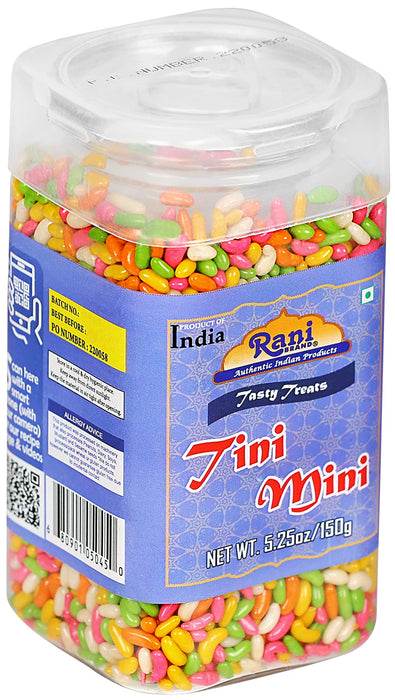 Rani Tini Mini 5.25oz (150g) Vacuum Sealed, Easy Open Top, Resealable Container ~ Indian Tasty Treats | Vegan | Gluten Friendly | NON-GMO | Indian Origin