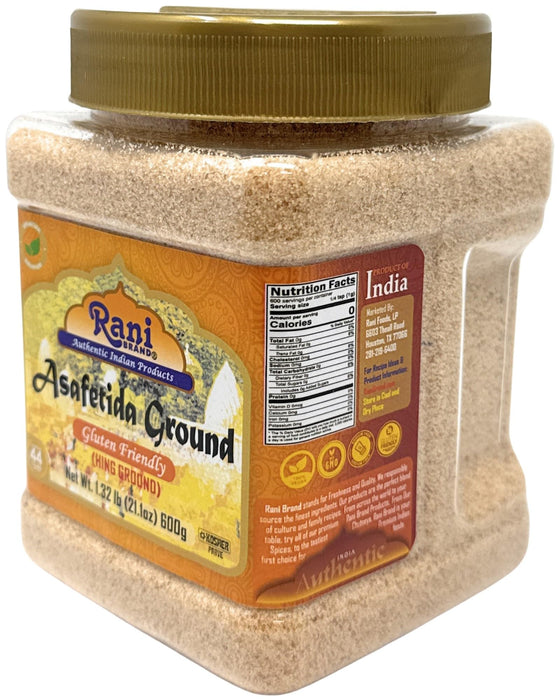 Rani Asafetida (Hing) Ground 21.1oz (1.32lbs) 600g Gluten Friendly, PET Jar ~ All Natural | Salt Free | Vegan | Non-GMO | Asafoetida Indian Spice | Best for Onion Garlic Substitute