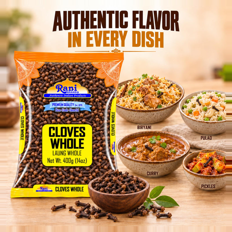 Rani Cloves Whole (Laung) 14oz (400g) Great for Food, Tea, Pomander Balls and Potpourri, Hand Selected, Spice ~ All Natural | NON-GMO | Kosher | Vegan