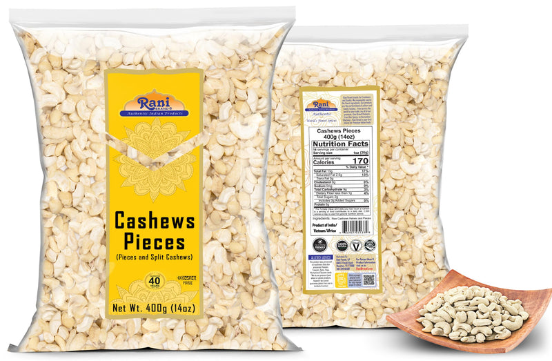 Rani Raw Cashews Halves and Pieces (uncooked, unsalted) 14oz (400g) ~ All Natural, No Preservatives | Vegan | NON-GMO | Kosher | Gluten Friendly