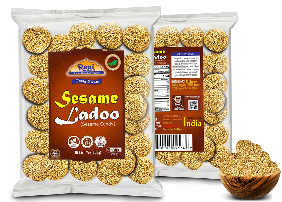 Rani Sesame Ladoo (Round Sesame Brittle Candy) 7oz (200g) x Pack of 20 ~ All Natural | Vegan | No colors | Gluten Friendly | Indian Origin (Copy)