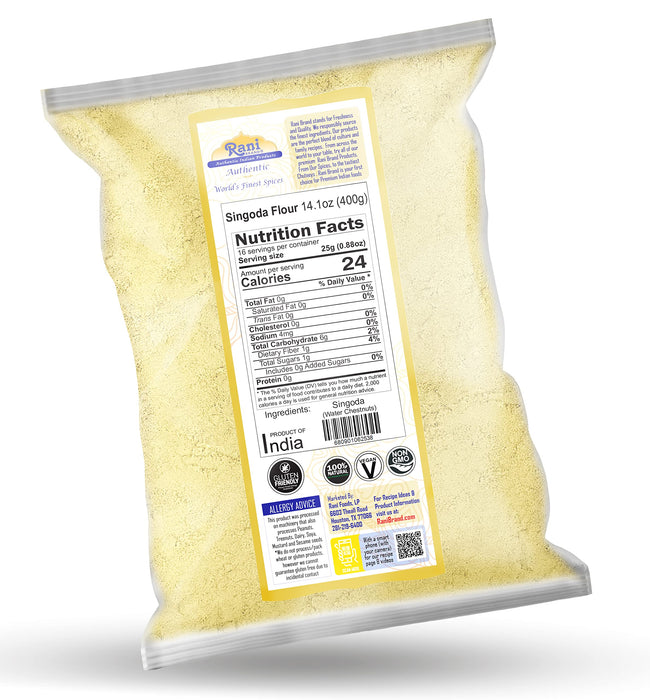 Rani Singoda Flour (Chetsnut Flour) 14oz (400g) ~ All Natural | Vegan | Gluten Friendly | NON-GMO | Kosher | Indian Origin