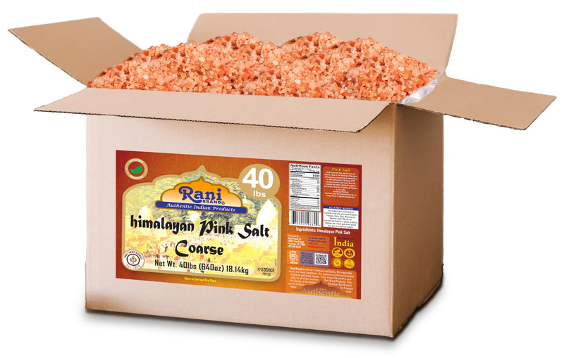 Rani Himalayan Pink Salt Granules (84 Essential Trace Minerals) 640oz (40lbs) 18.14kg Bulk Box ~ All Natural | Vegan | Gluten Friendly | NON-GMO | Indian Origin