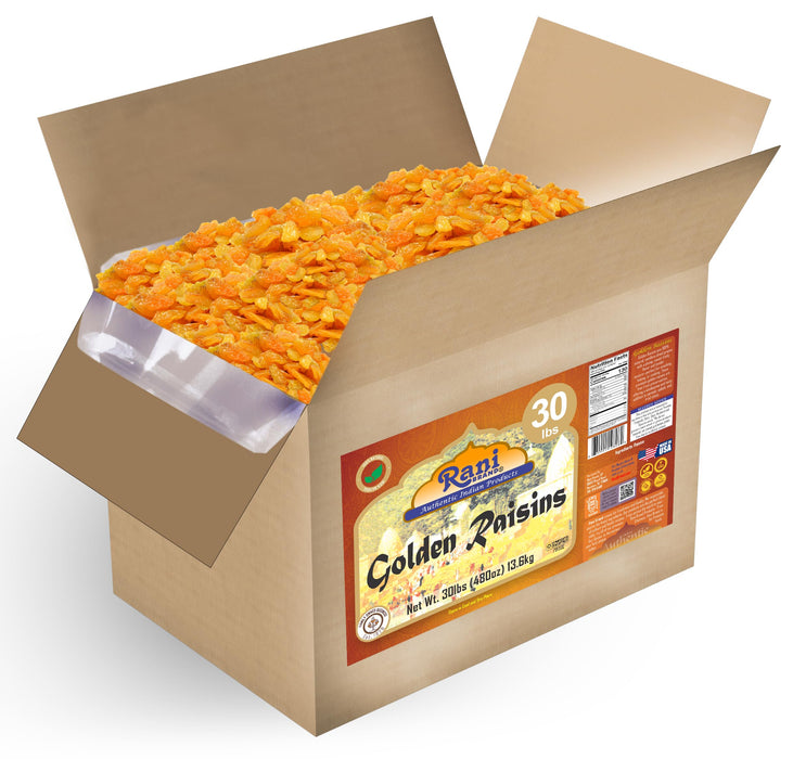 Rani Golden Raisins 480oz (30lbs) 13.6kg Bulk Box ~ All Natural | Gluten Friendly | NON-GMO | Kosher | Vegan | Product of USA