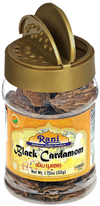 Rani Black Cardamom Pods (Kali Elachi) Whole Indian Spice 1.75oz (50g) PET Jar ~ Natural | Vegan | Gluten Friendly | NON-GMO | Kosher | Indian Origin