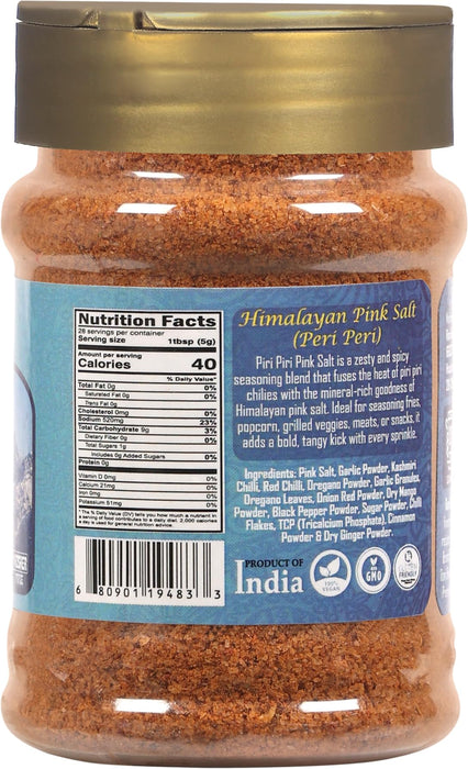 Rani Himalayan Pink Salt Peri Peri Flavor (84 Essential Trace Minerals) 5oz (141g) PET Jar ~ All Natural | Vegan | Gluten Friendly | NON-GMO | Indian Origin