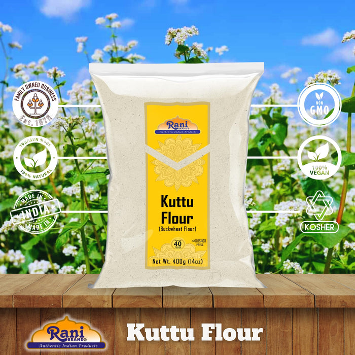 Rani Kuttu (Buckwheat) Flour 14oz (400g) ~ All Natural | Gluten Friendly | NON-GMO | Kosher | Vegan | Indian Origin