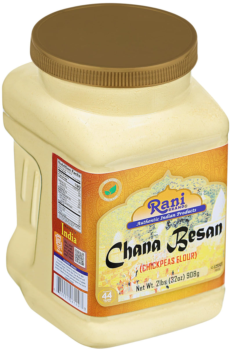 Rani Chana Besan - Chickpeas Flour, Gram 32oz (2lbs) 908g PET Jar ~ All Natural | Vegan | Gluten Friendly | NON-GMO | Kosher | Indian Origin