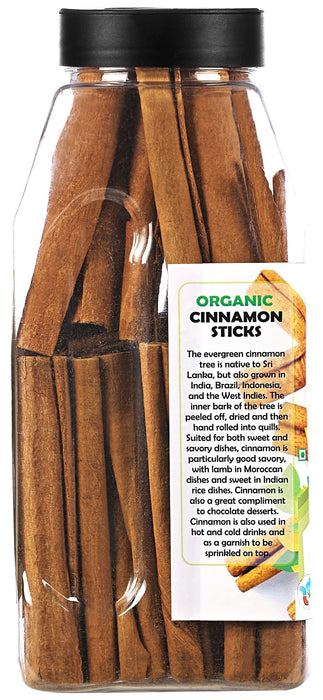Rani Organic Cinnamon Sticks (Dalchini Sabut) 7oz (200g) PET Jar ~ 22-26 Sticks, 3 Inches in Length, Cassia Round ~ All Natural | Vegan | Gluten Friendly | NON-GMO | Indian Origin | USDA Certified Organic