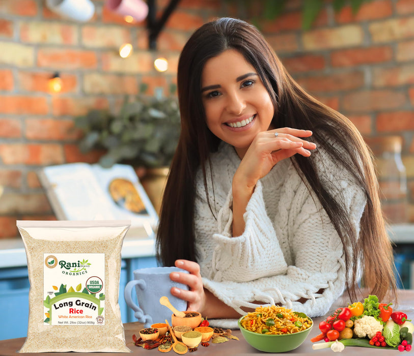 Rani Organic Long Grain White Rice 32oz (2lbs) 908g  ~ All Natural | Gluten Friendly | Vegan | Non-GMO | Kosher | Product of USA | USDA Certified Organic