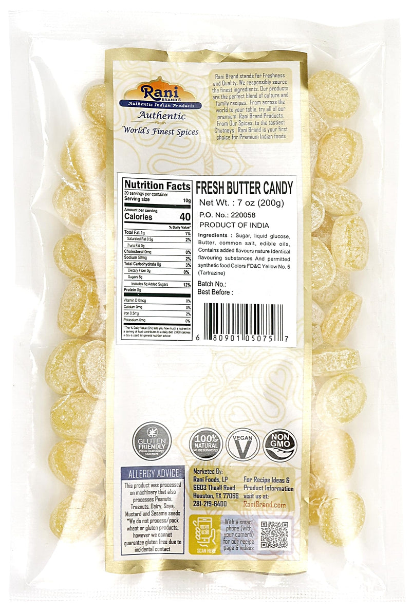 Rani Fresh Butter Candy 7oz (200g) ~ Indian Tasty Treats | Vegan | Gluten Friendly | NON-GMO | Kosher | Indian Origin