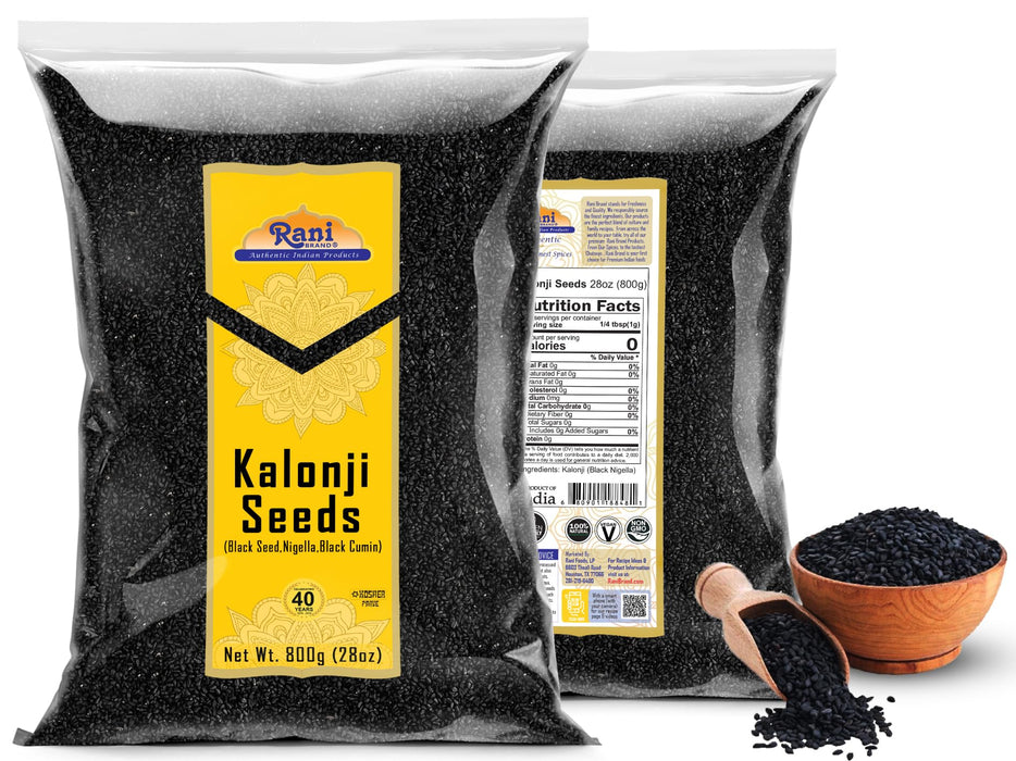 Rani Kalonji (Black Seed, Nigella Sativa, Black Cumin) Seeds 28oz (800g) All Natural ~ Gluten Friendly | NON-GMO | Kosher | Vegan | Indian Origin