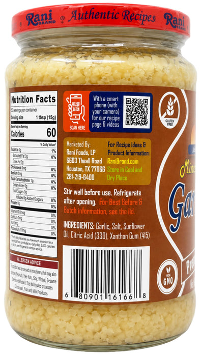 Rani Minced Garlic Cooking Paste 26.5oz (750g) Glass Jar ~ Vegan | Gluten Free | NON-GMO | Kosher | No Colors | Indian Origin