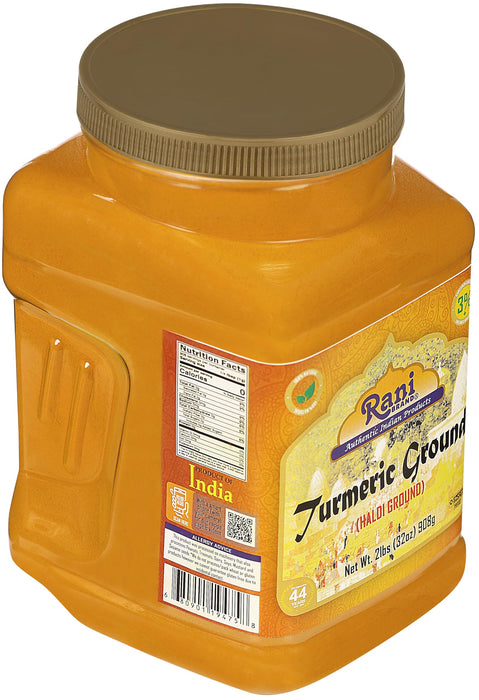 Rani Turmeric (Haldi) Root Powder Spice, (High Curcumin Content) 32oz (2lbs) 908g Bulk PET Jar ~ All Natural | 100% Pure, Salt Free | Vegan | Gluten Friendly | NON-GMO | Kosher | Indian Origin