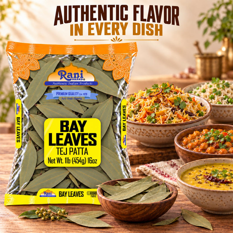 Rani Bay Leaf (Leaves) Whole Spice Hand Selected Extra Large 16oz (1lb) 454g Poly ~ All Natural | Gluten Friendly | NON-GMO | Kosher | Vegan | Indian Origin