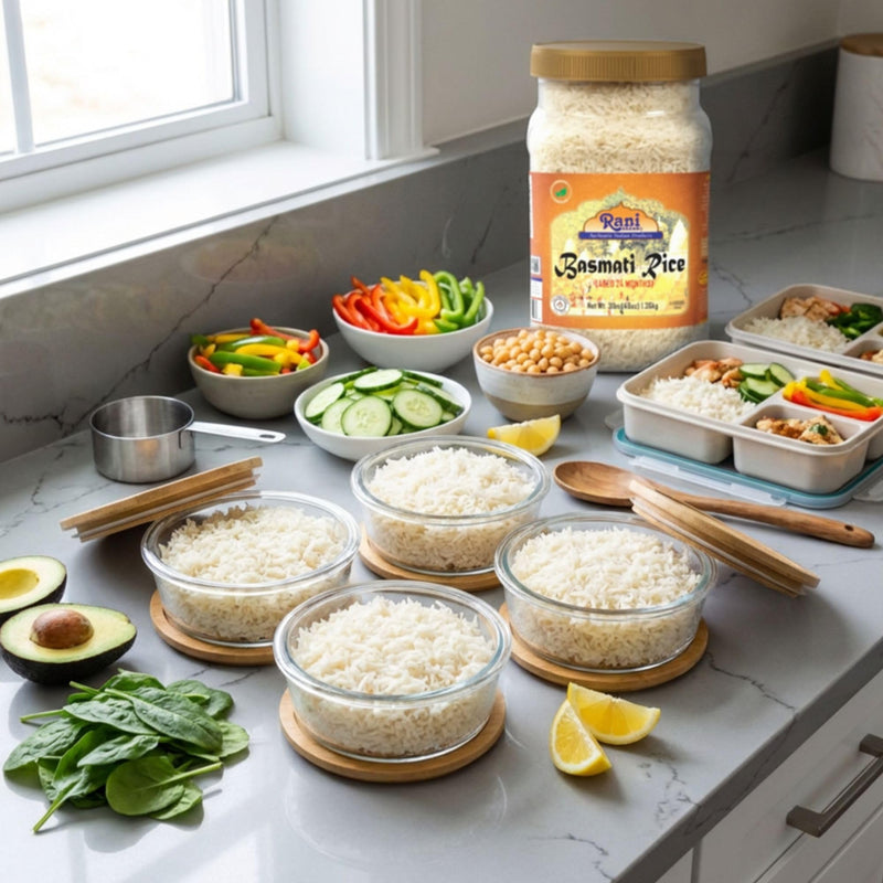 Rani Platinum White Basmati Rice Extra Long Aged, 48oz (3lbs) 1.36kg PET Jar ~ All Natural | Vegan | Kosher | Gluten Friendly | Indian Origin