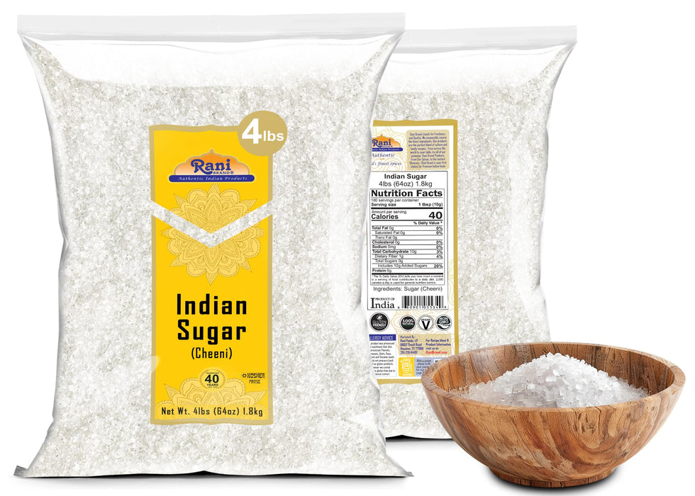 Rani Indian Sugar Khand (Khandsari) 64oz (4lbs) 1.81kg Bulk ~ All Natural | Gluten Friendly | Vegan | NON-GMO | Kosher | Indian Origin