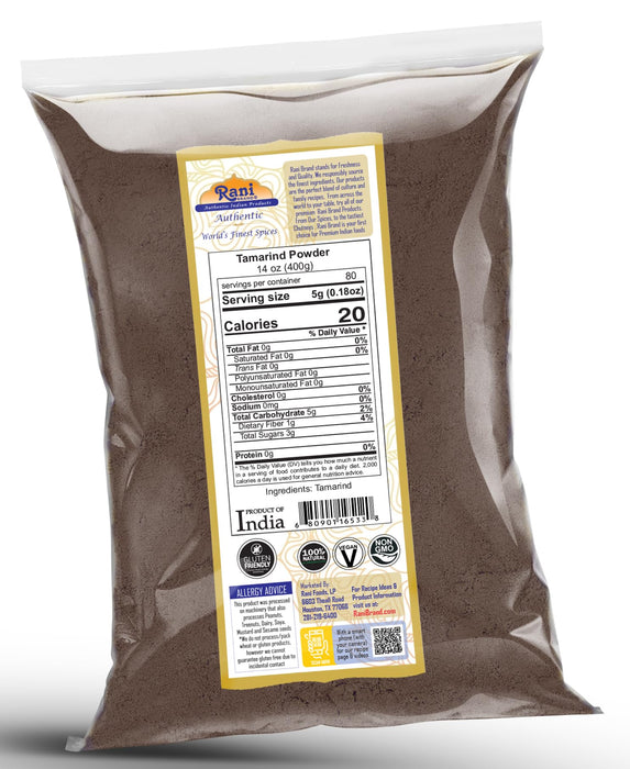 Rani Tamarind Powder (Imli) 14oz (400g) No added sugar/salt | Vegan | Gluten Free Ingredients | NON-GMO | Kosher | Indian Origin
