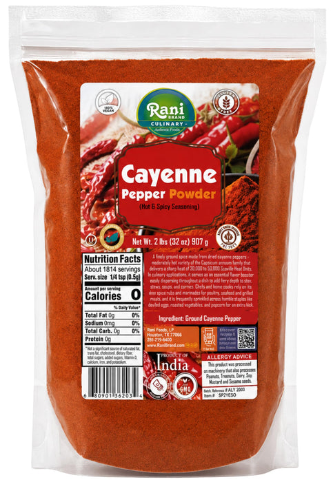 Rani Cayenne Pepper Powder (Hot & Spicy Seasoning) 32oz (2lbs) 908g ~ All Natural | Gluten Free | NON-GMO | Kosher | Vegan | Product of India