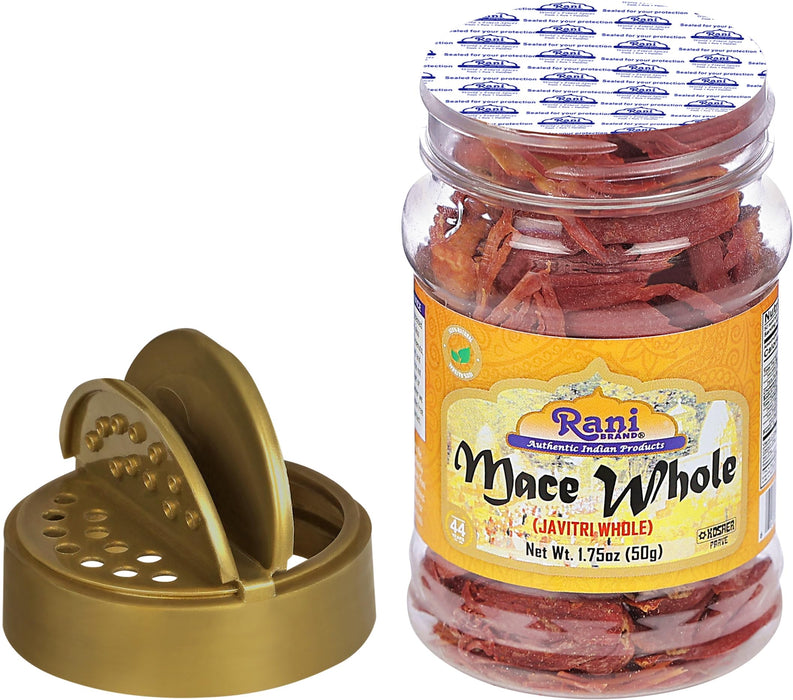 Rani Mace Whole (Javathri), Spice 1.75oz (50g) PET Jar ~ All Natural | Vegan | Gluten Friendly | NON-GMO | Kosher | Indian Origin