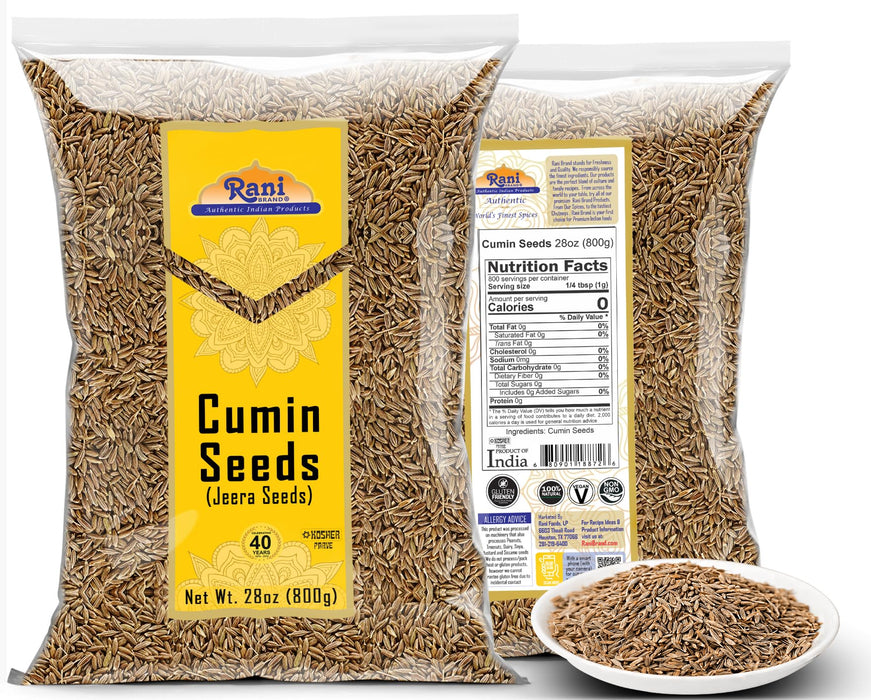 Rani Cumin Seeds Whole (Jeera) Spice 28oz (800g) ~ All Natural | Gluten Friendly | NON-GMO | Kosher | Vegan | Indian Origin