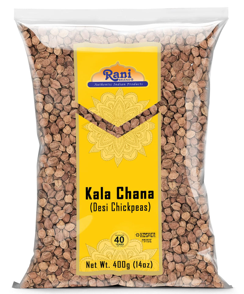 Rani Kala Chana (Desi Chickpeas Chana with skin)14oz (400g) ~ All Natural | Gluten Friendly | NON-GMO | Kosher | Vegan | Indian Origin