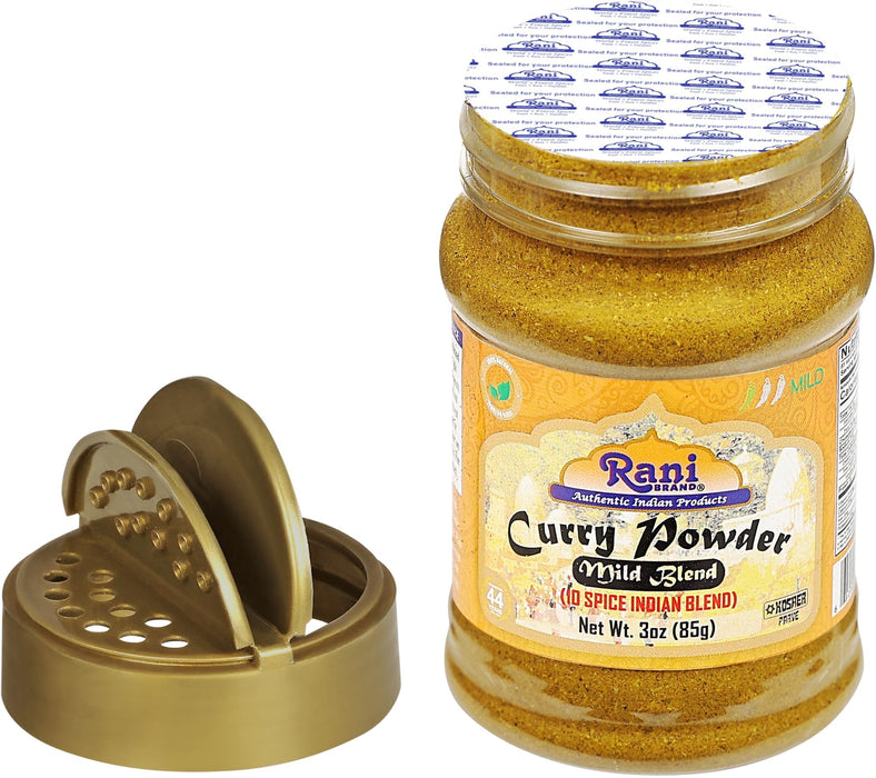 Rani Curry Powder Mild (10-Spice Authentic Indian Blend) 3oz (85g) PET Jar, Pack of 12 ~ All Natural | Salt-Free | NO Chili or Peppers | Vegan | Gluten Friendly | NON-GMO | Kosher | Indian Origin