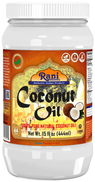 Rani Coconut Oil (100% Pure Natural Coconut Oil) 15 fl oz (444ml) Cold Pressed, NON-GMO | Gluten Free | Kosher | Vegan | 100% Natural | Packed in USA