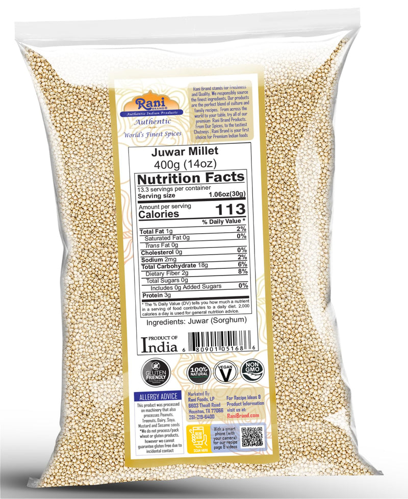 Rani Juwar Millet (Sorghum) Whole Ancient Grain Seeds 14oz (400g) ~ All Natural | Gluten Friendly | NON-GMO | Kosher | Vegan | Indian Origin