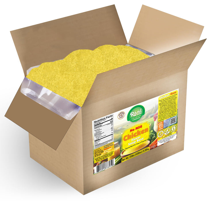 Rani Premium Chicken Base (Special Blend for Soup or Gravies) 400oz (25lbs) 11.36kg Bulk Box ~ All Natural | Gluten Friendly | NON-GMO | Kosher | Vegan | Indian Origin