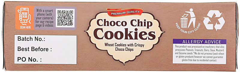 Rani Choco Chip Cookies (Wheat Cookies with Crispy Choco Chips) 14oz (400g) Premium Quality Indian Cookies ~ All Natural | Vegan | Non-GMO | Indian Origin