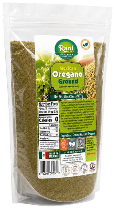 Rani Mexican Oregano Ground (Authentic Mexican Herb) 32oz (2lbs) 908g ~ All Natural | Gluten Free | NON-GMO | Kosher | Vegan | Sodium Free | Product of Mexico