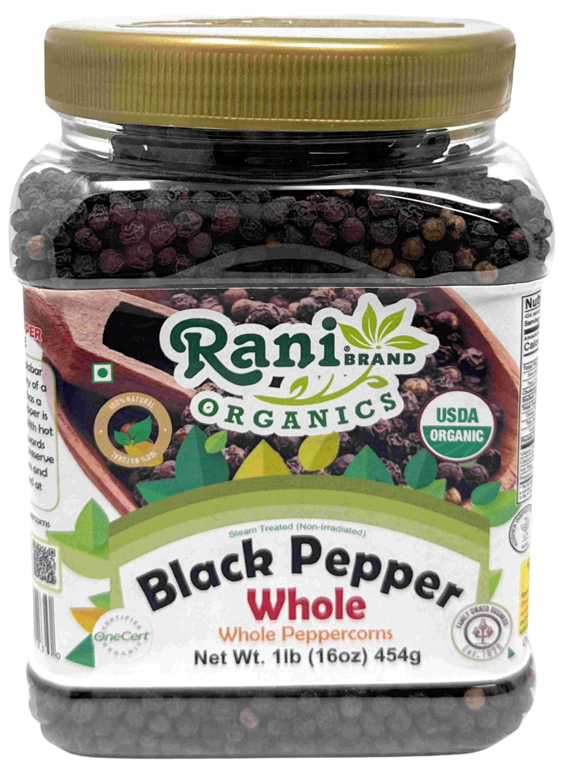 Rani Organic Black Pepper Whole (Peppercorns) 16oz