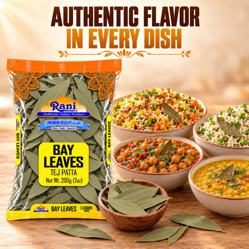 Rani Bay Leaf (Leaves) Whole Spice Hand Selected Extra Large 7oz (200g) ~ All Natural | Gluten Friendly | NON-GMO | Kosher | Vegan | Indian Origin (Tej Patta)